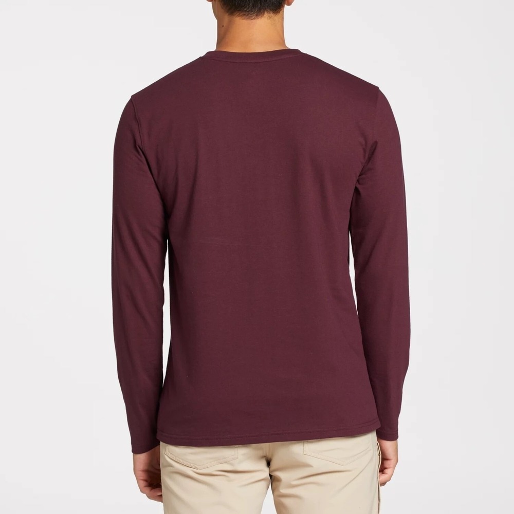 Alpine Design Clothing Co Men's Long Sleeve Graphic T-Shirt Deep Bordeaux Large - Picture 2 of 2